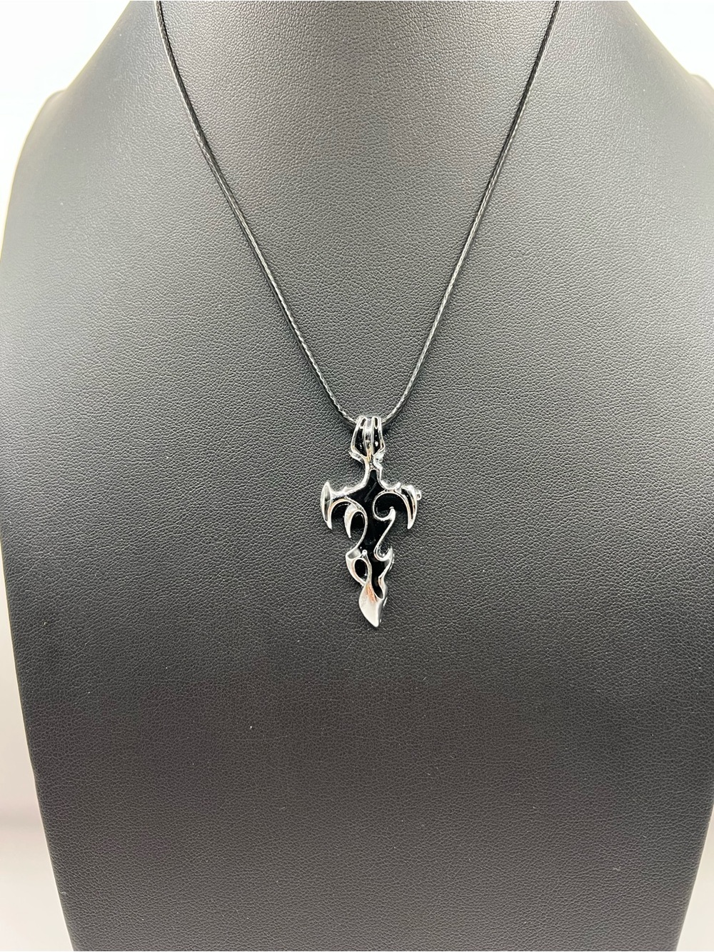 Stylish Y2K Tribal Flame Cross Pendant Necklace